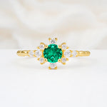 SR13123 Emerald Ring - Yellow-Gold