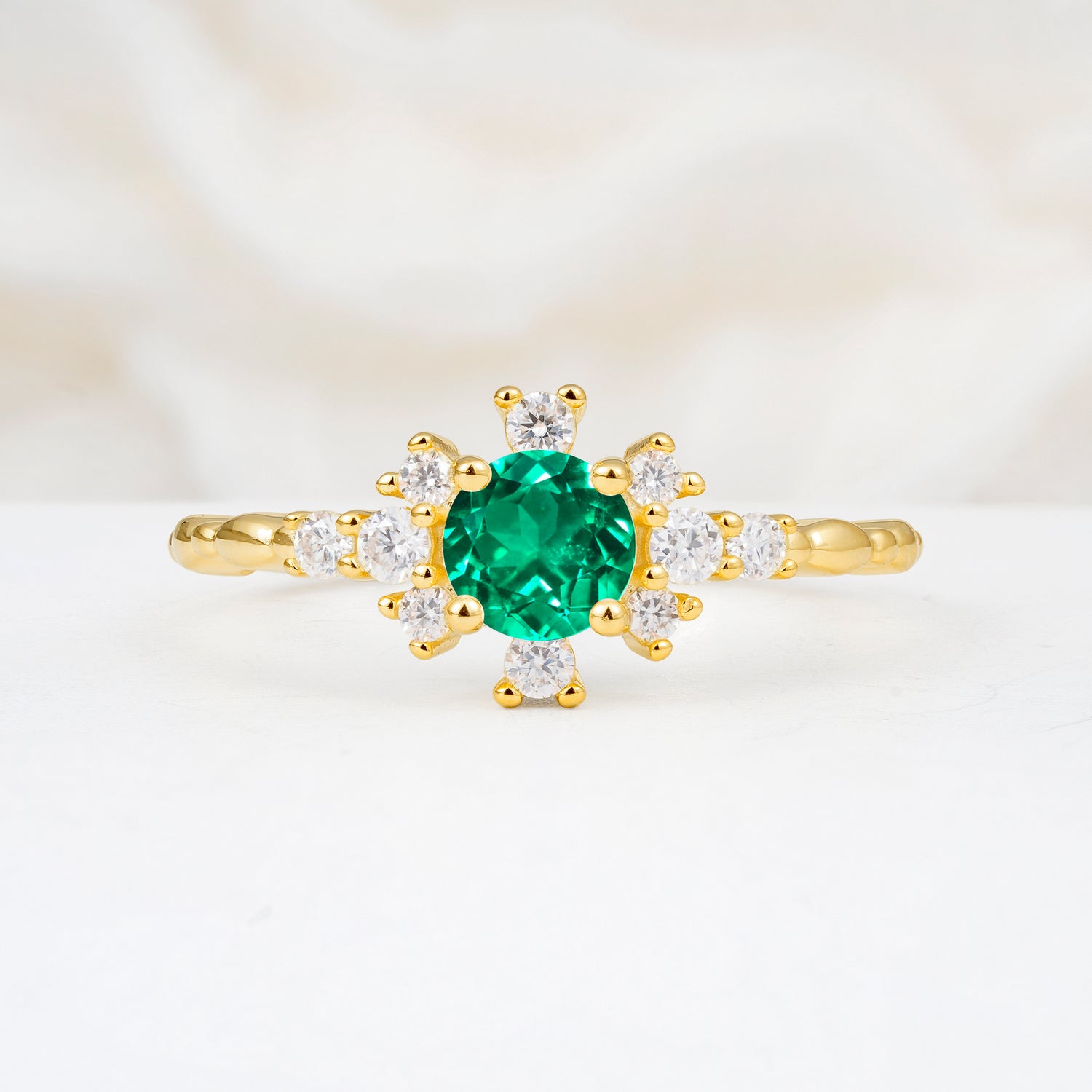 SR13123 Emerald Ring - Yellow-Gold