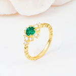SR13123 Emerald Ring - White-Gold