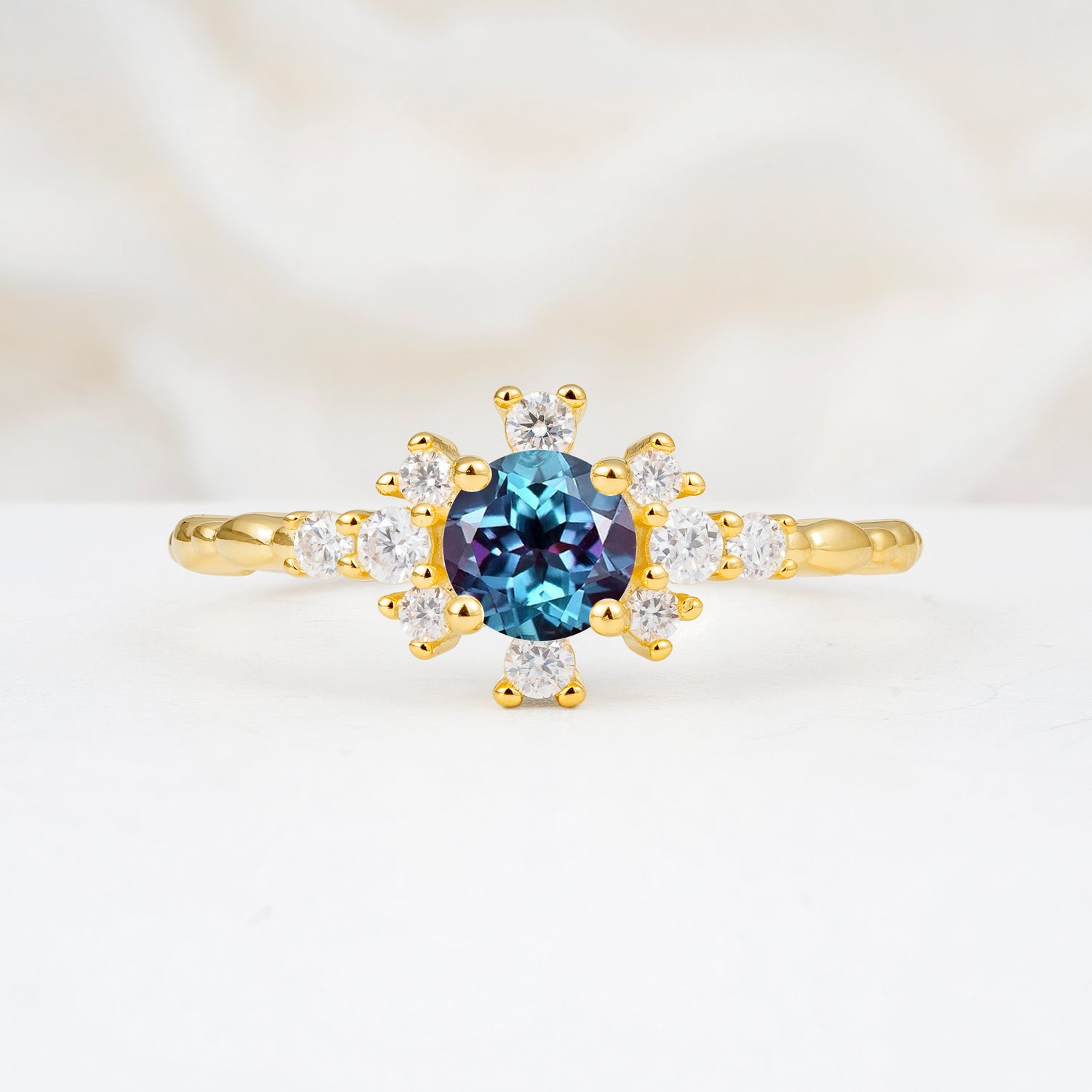 SR13123 Alexandrite Ring - Yellow-Gold