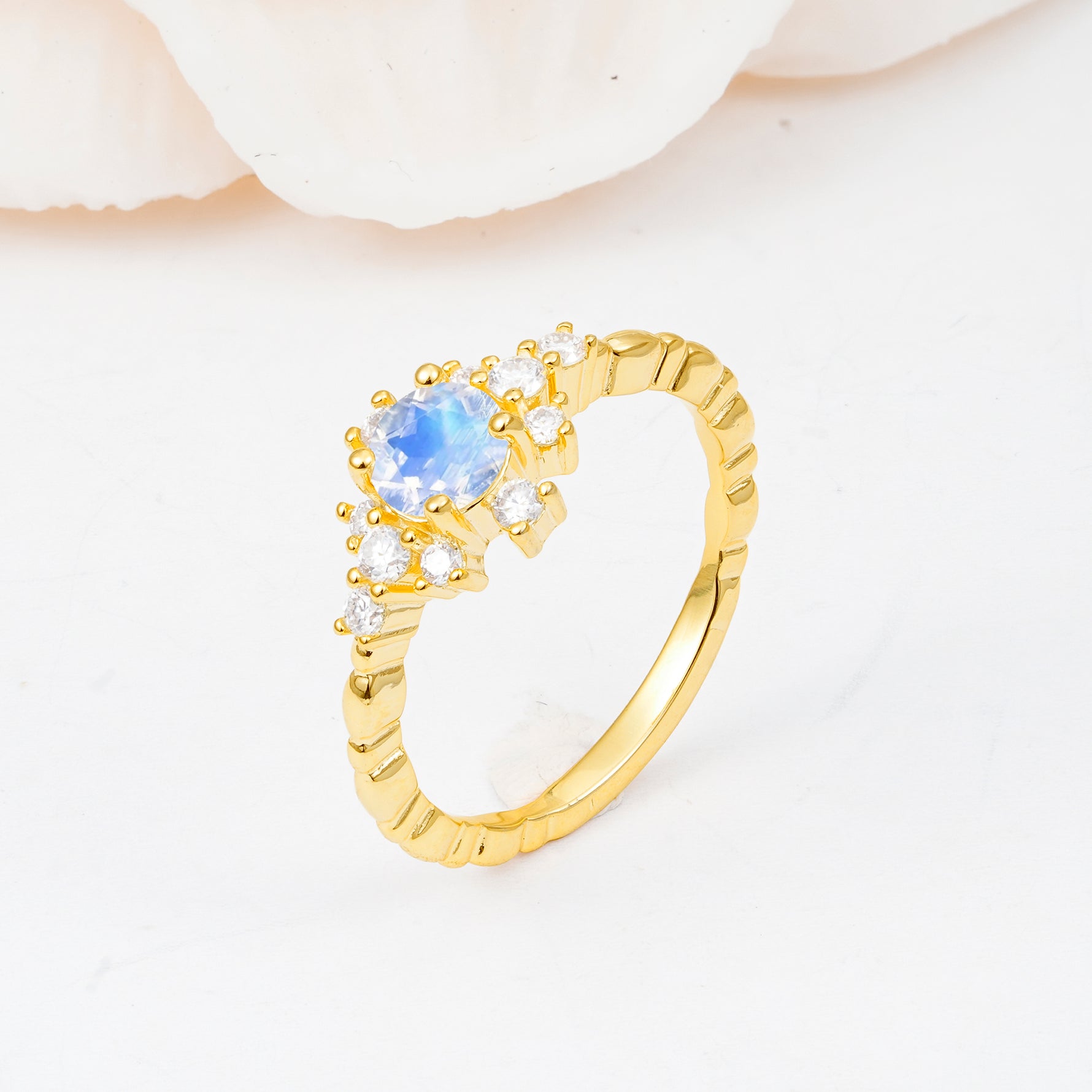 SR13123 Moonstone Ring - White-Gold