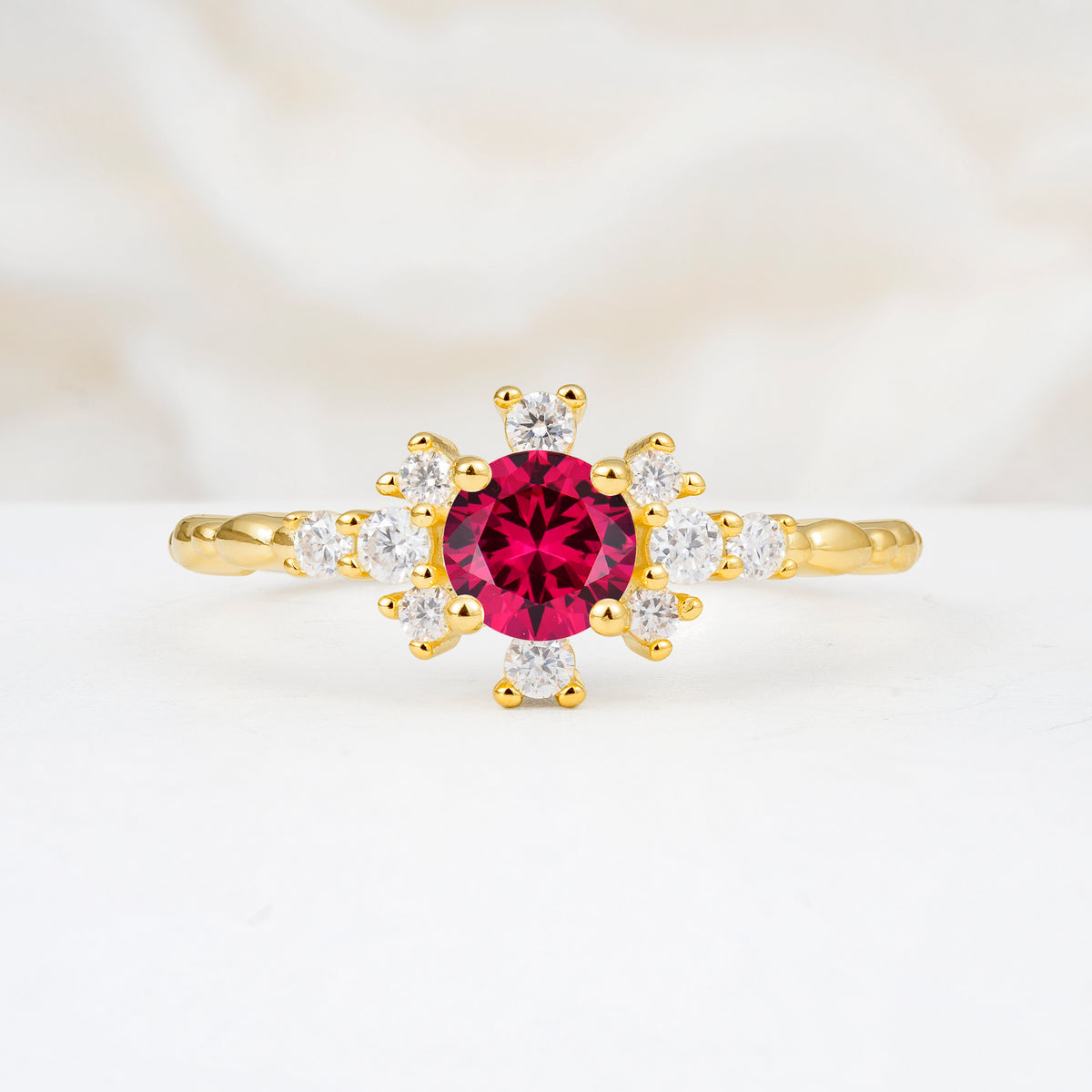 SR13123 Ruby Ring - Yellow-Gold