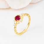 SR13123 Ruby Ring - White-Gold