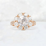 Round Cut Moissanite Floral Halo Engagement Ring - Additional view