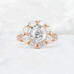 Round Cut Lab Diamond Floral Halo Engagement Ring - Additional view