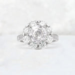 Round Cut Moissanite Floral Halo Engagement Ring - Additional view