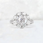 Round Cut Lab Diamond Floral Halo Engagement Ring - Additional view