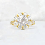 Round Cut Moissanite Floral Halo Engagement Ring - Additional view