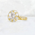 Round Cut Moissanite Floral Halo Engagement Ring - Additional view