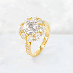 Round Cut Moissanite Floral Halo Engagement Ring - Additional view