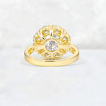Round Cut Moissanite Floral Halo Engagement Ring - Additional view