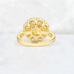 Round Cut Citrine Floral Halo Engagement Ring - Additional view