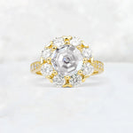 Round Cut Lab Diamond Floral Halo Engagement Ring - Additional view