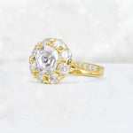 Round Cut Lab Diamond Floral Halo Engagement Ring - Additional view