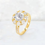 Round Cut Lab Diamond Floral Halo Engagement Ring - Additional view