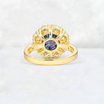 Round Cut Alexandrite Floral Halo Engagement Ring - Additional view