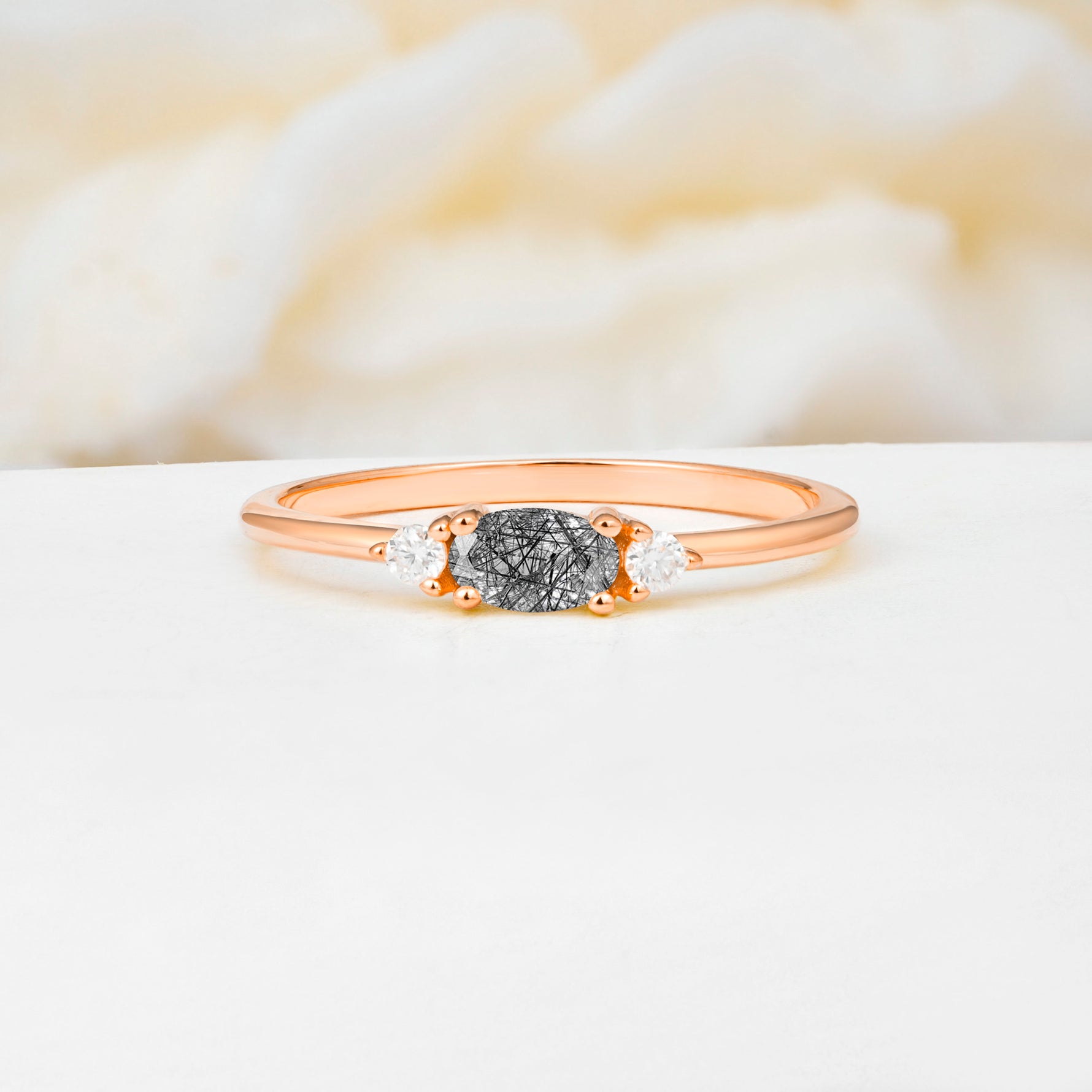 SR13313 Black Rutilated Quartz Ring - Additional view
