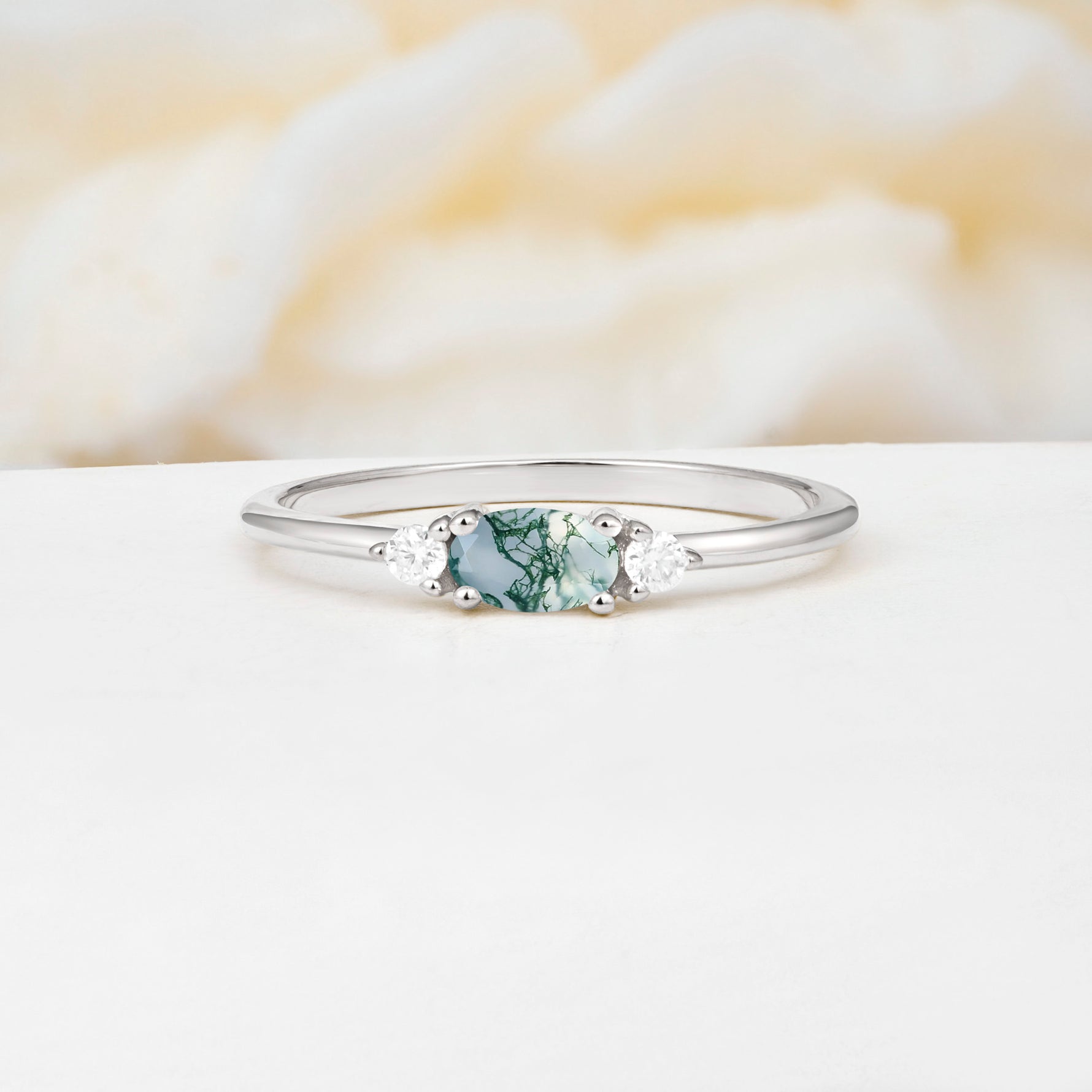 SR13313 Moss Agate Ring - Additional view