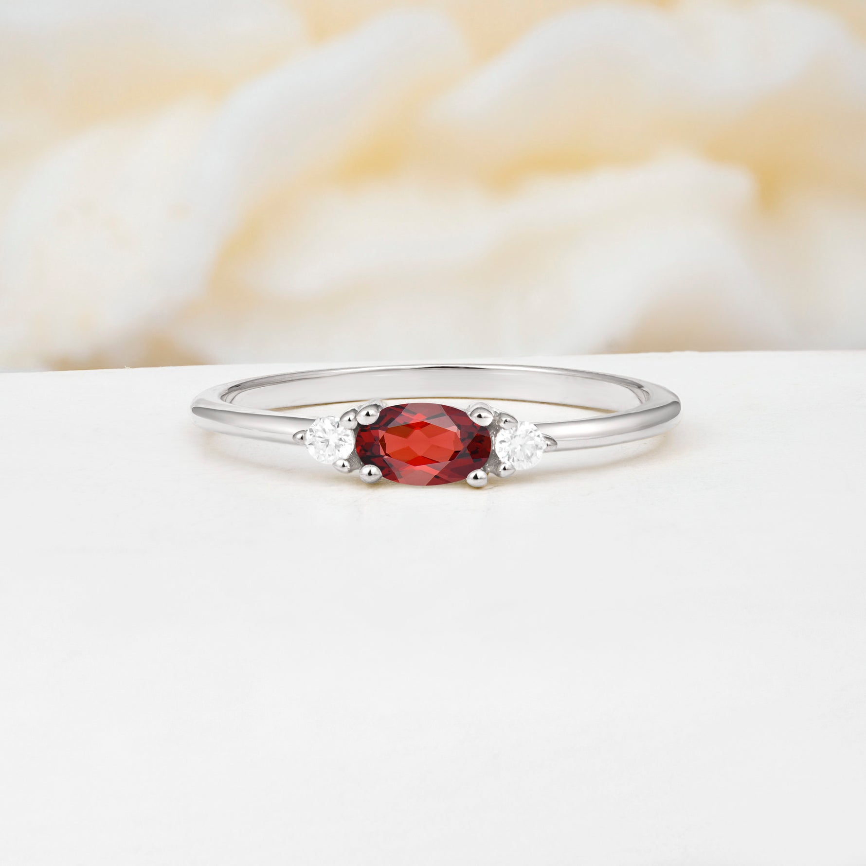 SR13313 Garnet Ring - Additional view