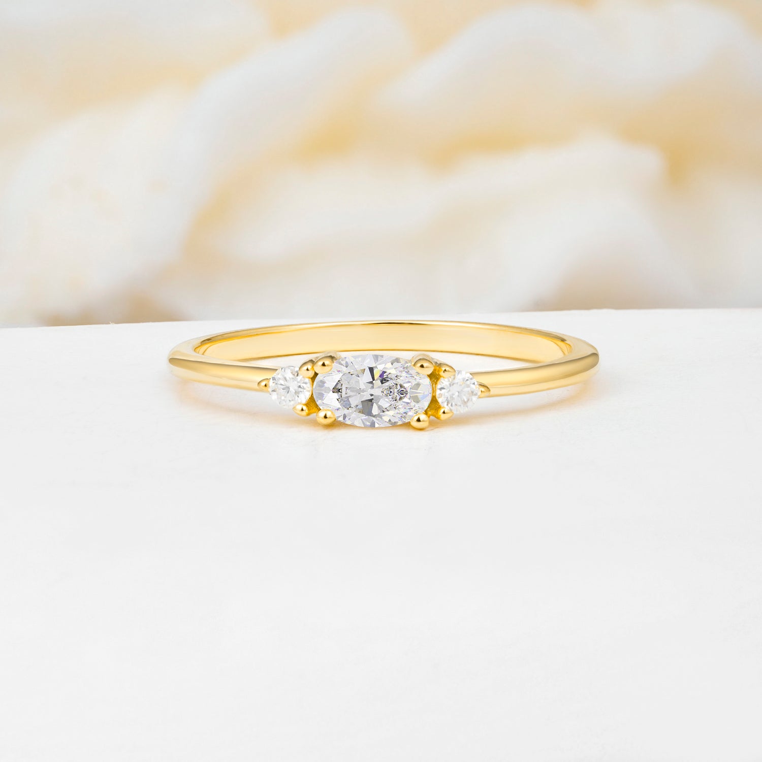 SR13313 Moissanite Ring - Yellow-Gold