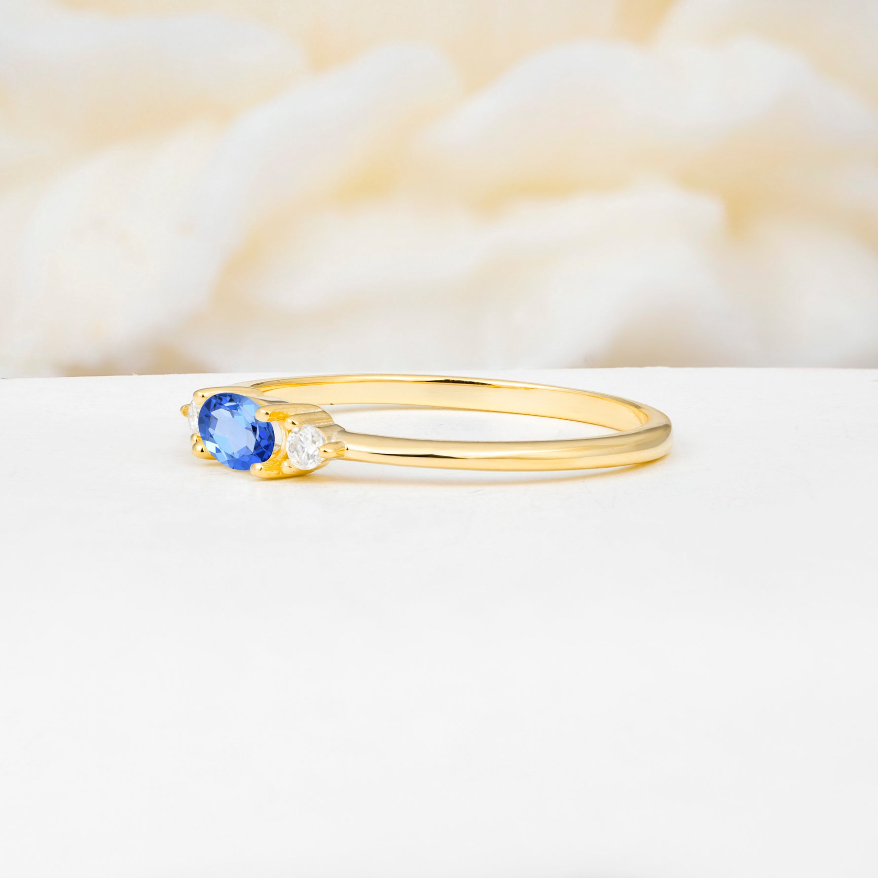 SR13313 Sapphire Ring - White-Gold