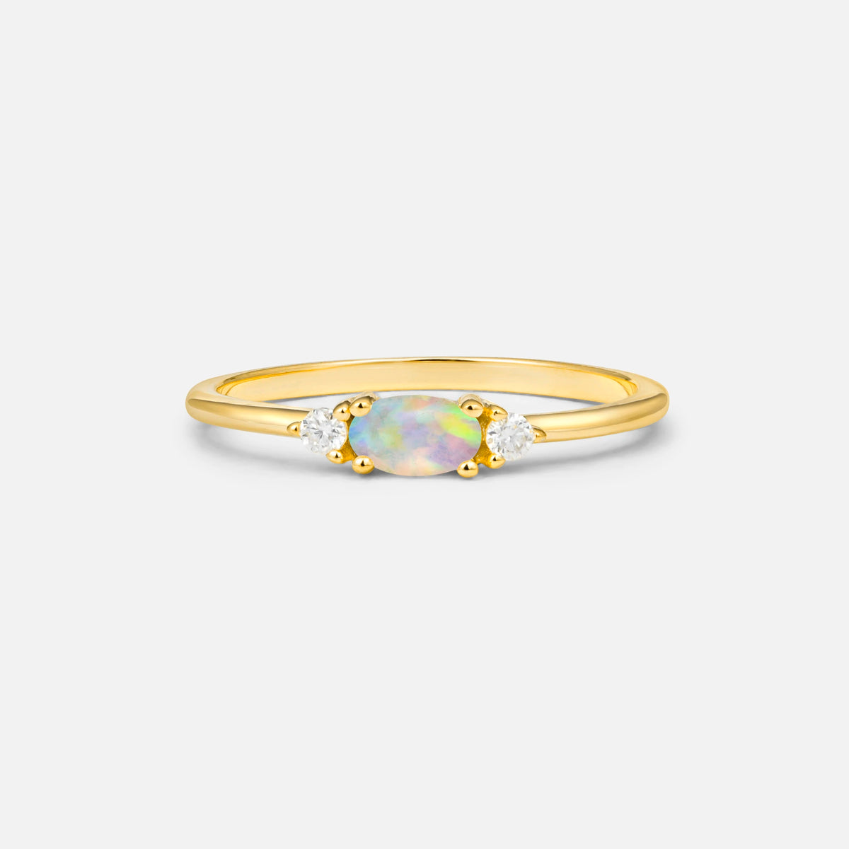 SR13313 Fire Opal Ring - Yellow-Gold