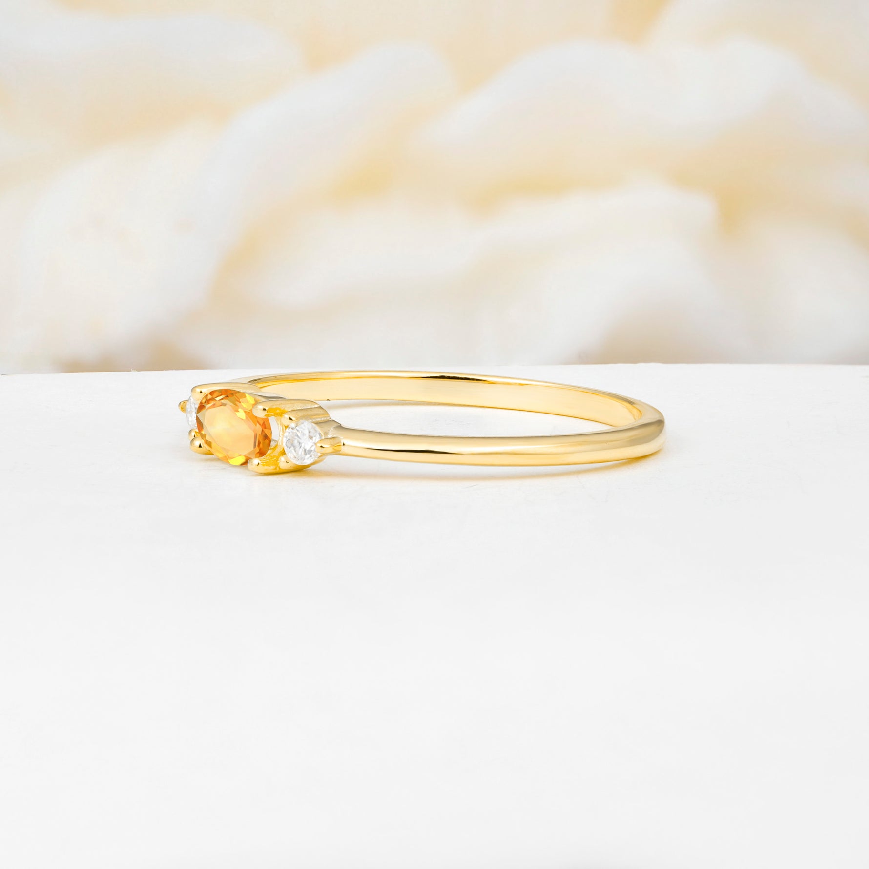 SR13313 Citrine Ring - White-Gold