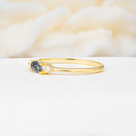 SR13313 Black Rutilated Quartz Ring - White-Gold