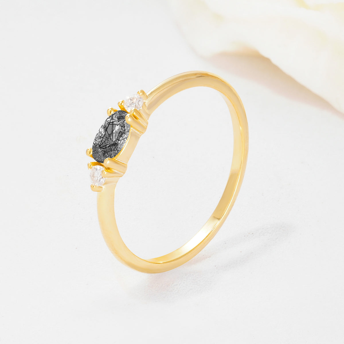 SR13313 Black Rutilated Quartz Ring - Additional view