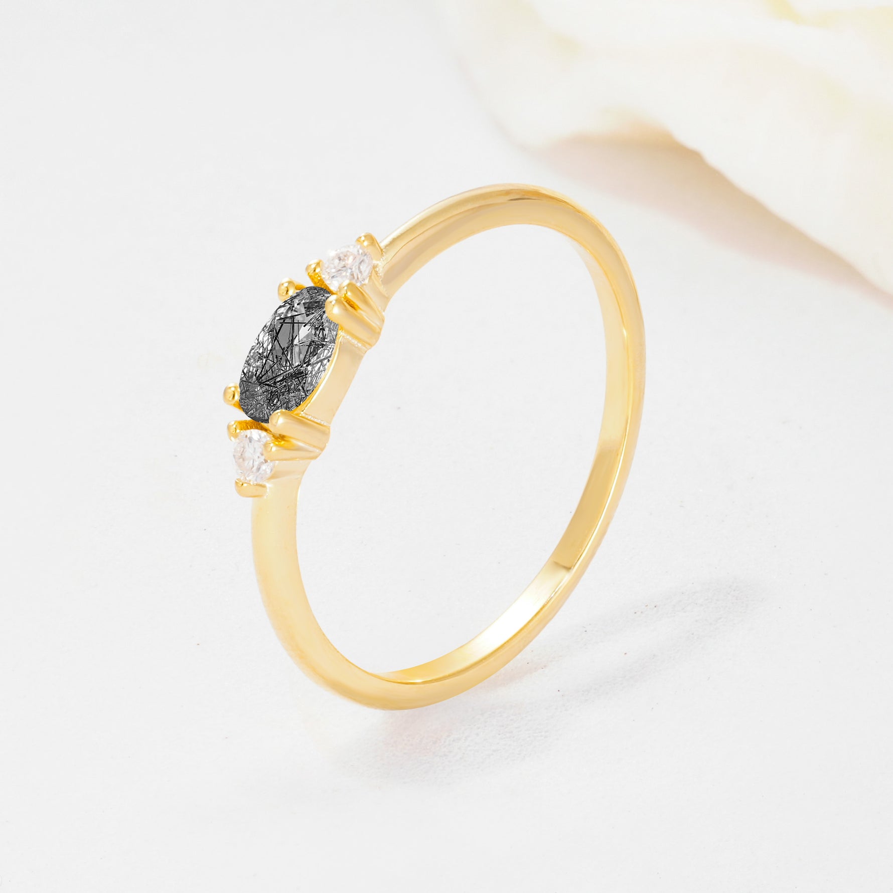 SR13313 Black Rutilated Quartz Ring - Additional view