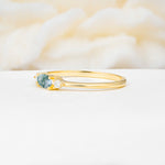 SR13313 Moss Agate Ring - White-Gold