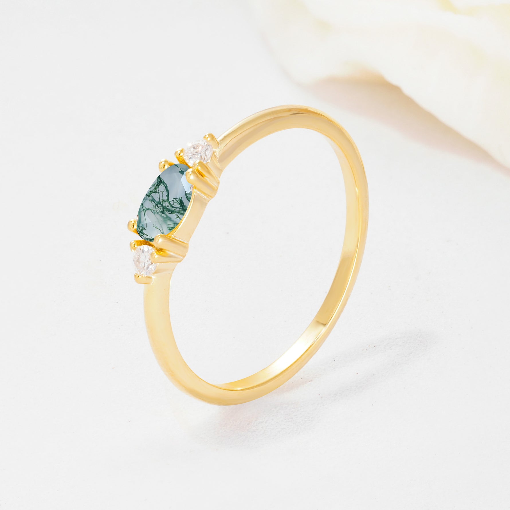 SR13313 Moss Agate Ring - Additional view
