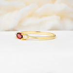 SR13313 Garnet Ring - White-Gold