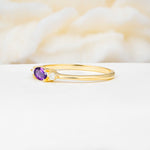 SR13313 Amethyst Ring - White-Gold