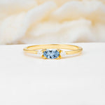 SR13313 Aquamarine Ring - Yellow-Gold