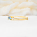 SR13313 Aquamarine Ring - White-Gold