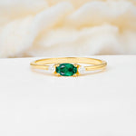 SR13313 Emerald Ring - Yellow-Gold