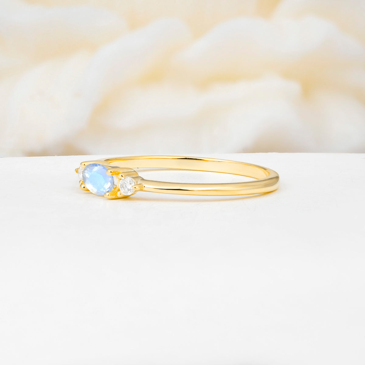 SR13313 Moonstone Ring - White-Gold