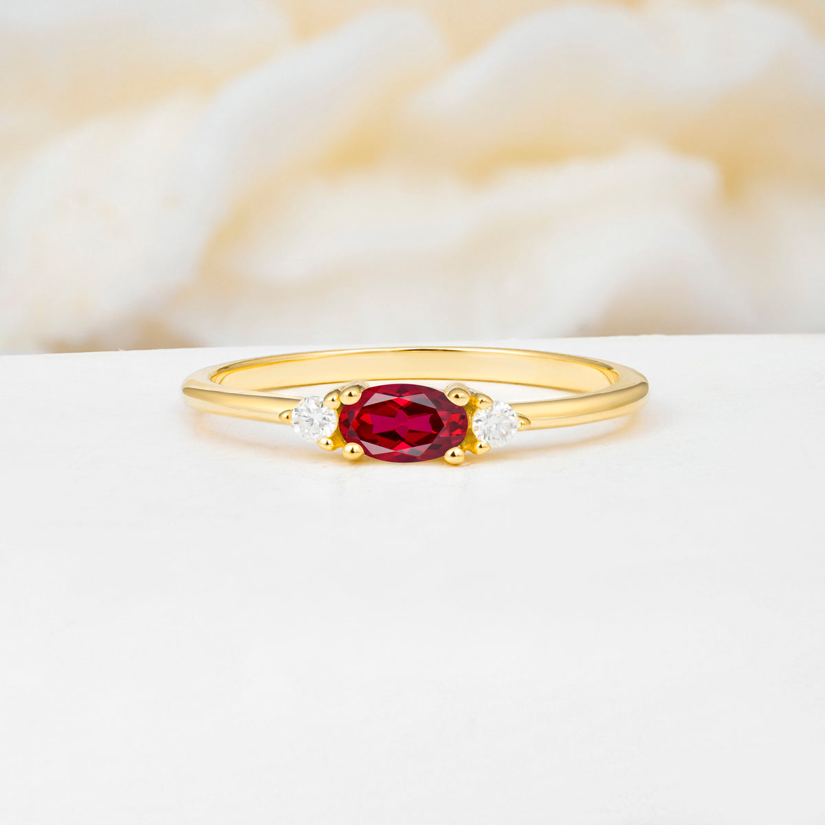 SR13313 Ruby Ring - Yellow-Gold