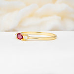 SR13313 Ruby Ring - White-Gold