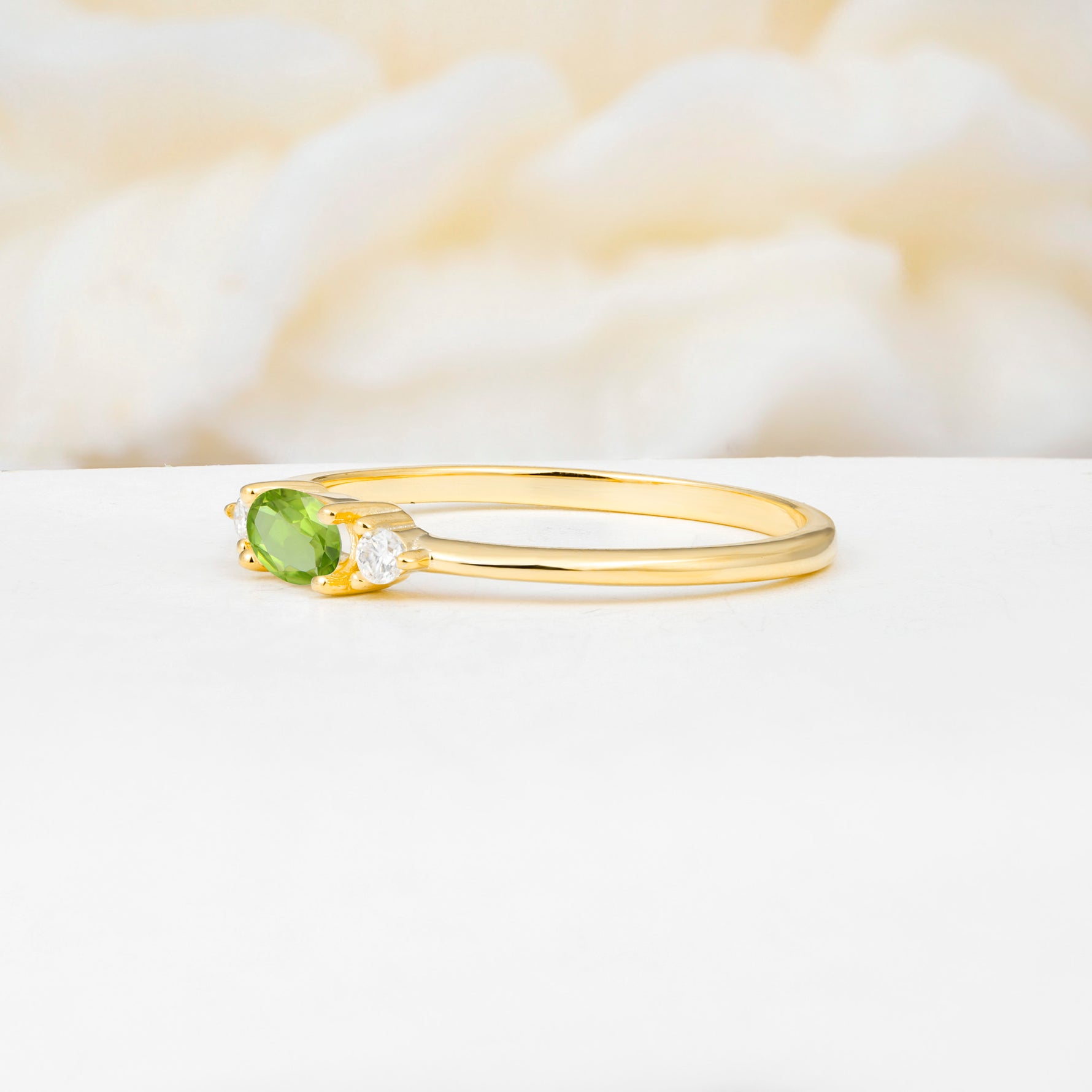 SR13313 Peridot Ring - White-Gold