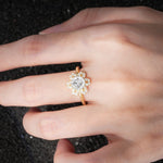 Round Cut Moissanite Floral Cluster Halo Engagement Ring - Additional view