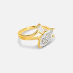 Marquise Cut Moissanite Engagement Ring with Baguette Side Stone - Additional view
