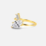 Marquise Cut Lab Diamond Engagement Ring with Baguette Side Stone - Additional view