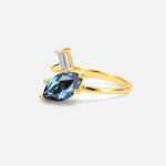 Marquise Cut Alexandrite Engagement Ring with Baguette Side Stone - Additional view