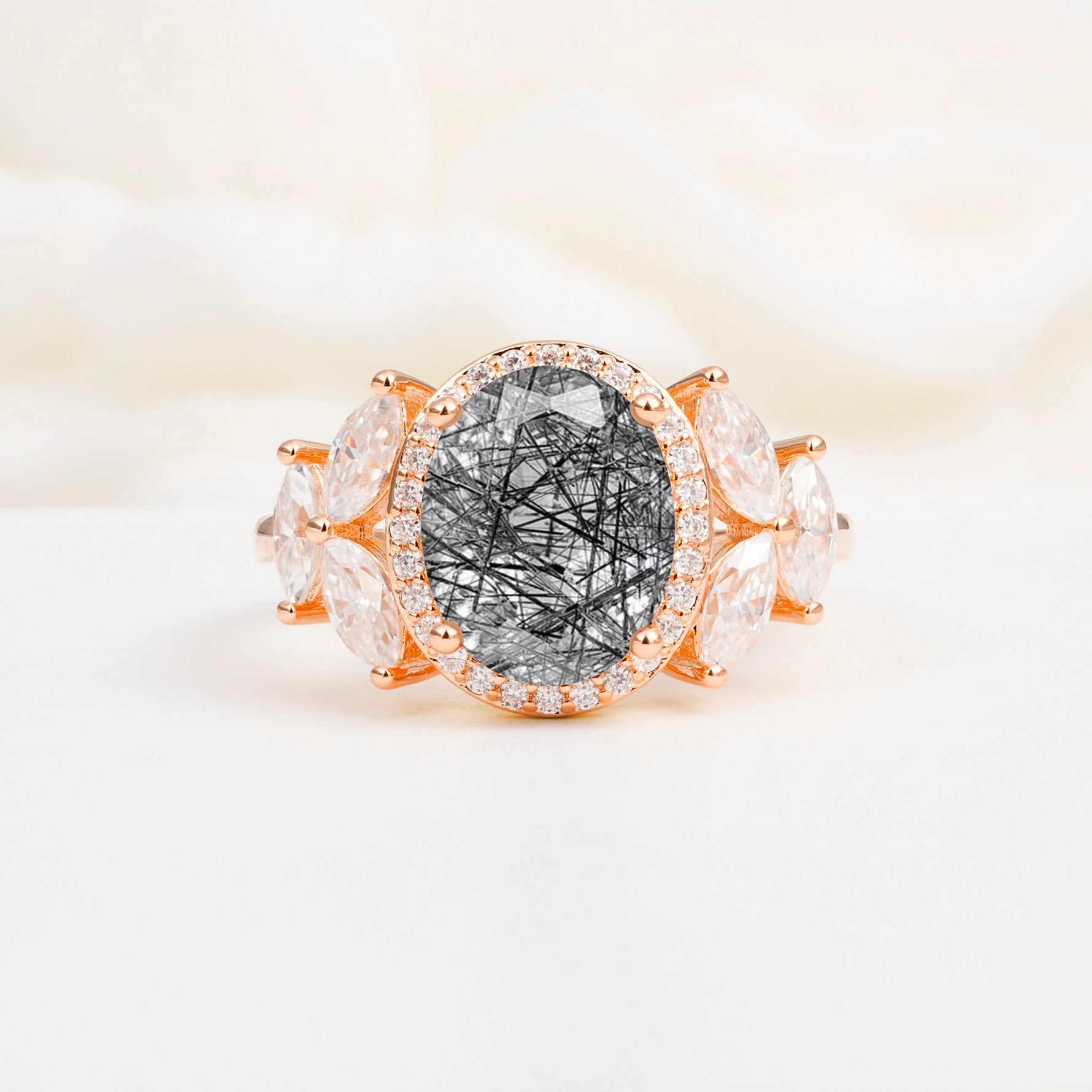SR14139 Black Rutilated Quartz Ring - Additional view
