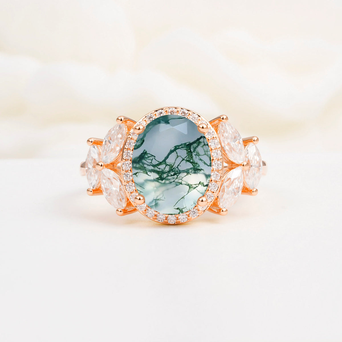SR14139 Moss Agate Ring - Additional view