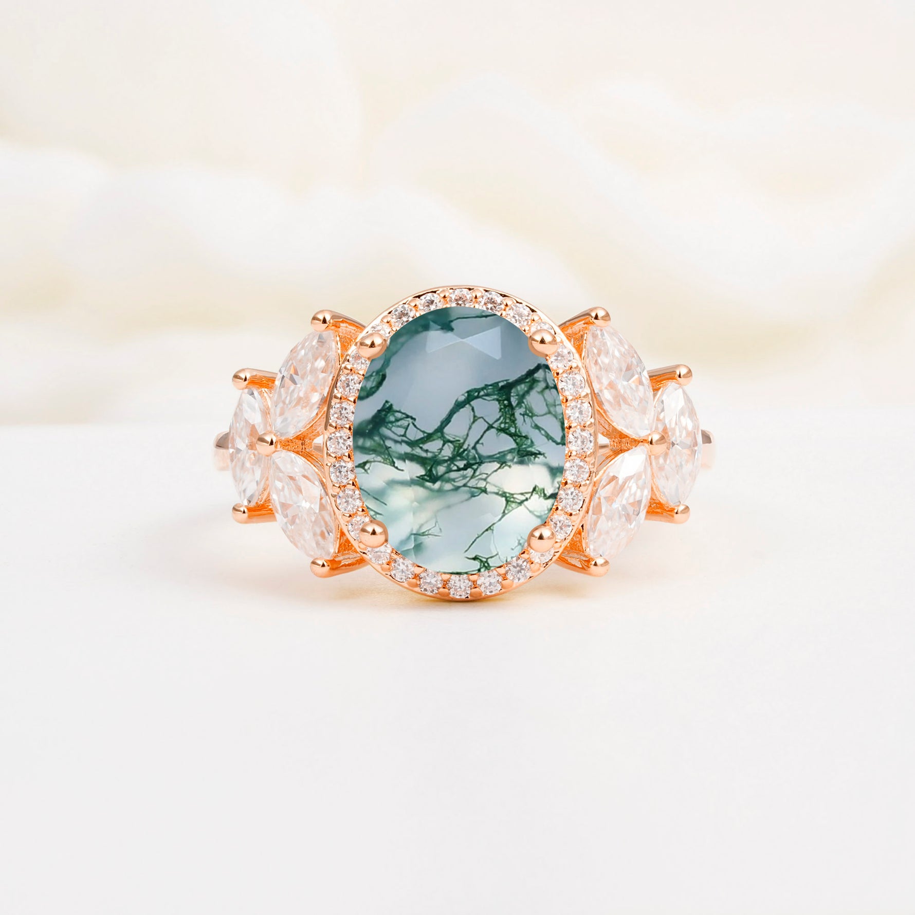 SR14139 Moss Agate Ring - Additional view