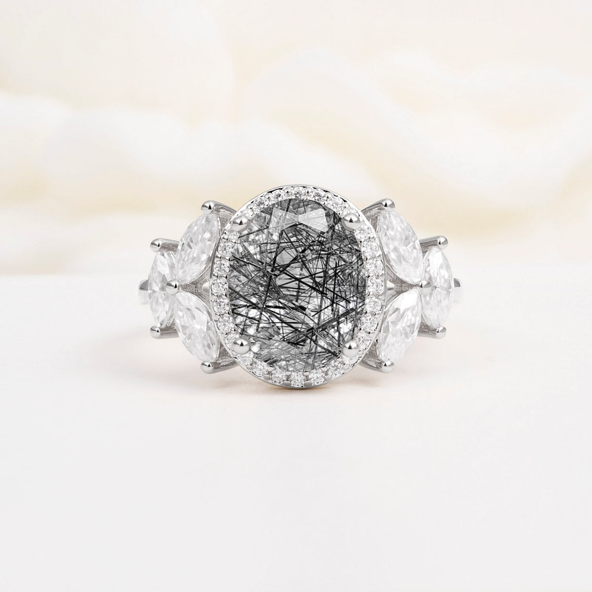 SR14139 Black Rutilated Quartz Ring - Additional view