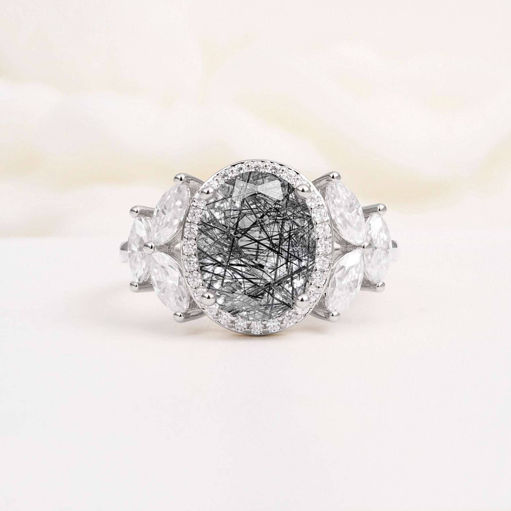 SR14139 Black Rutilated Quartz Ring - Additional view
